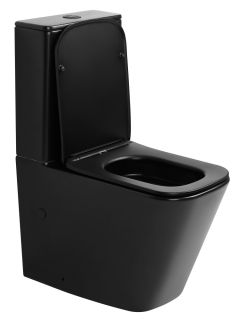 Приставной унитаз ABBER Rechteck AC1210TMB безободковый смыв торнадо чёрный матовый